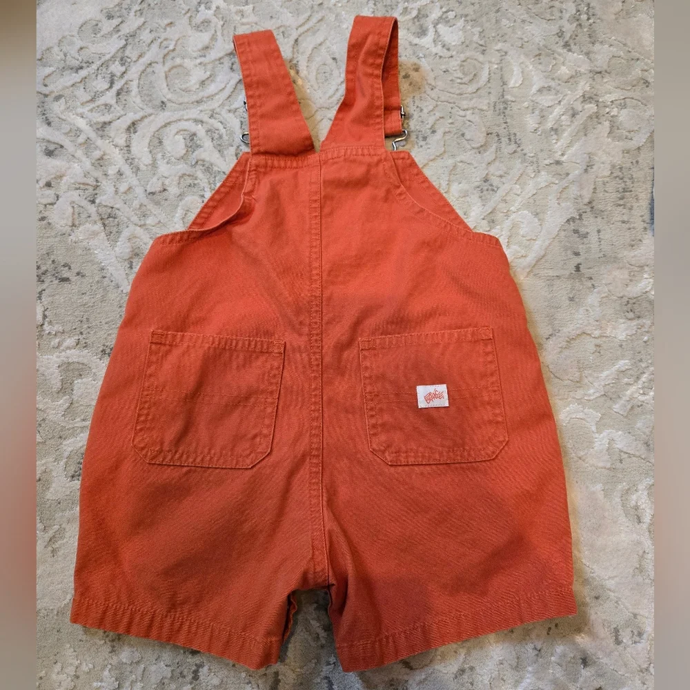 Vintage Y2k OshKosh B'gosh Eric Carle Beetles Orange Overalls Shorts